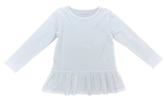Basics Peggie Peplum Knit Top | White