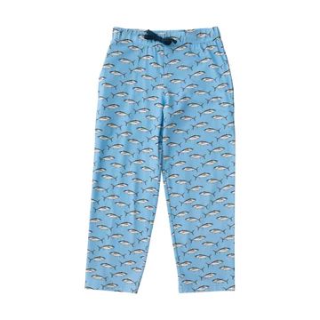 Lounge Life Pant | Powder Blue Fish Print