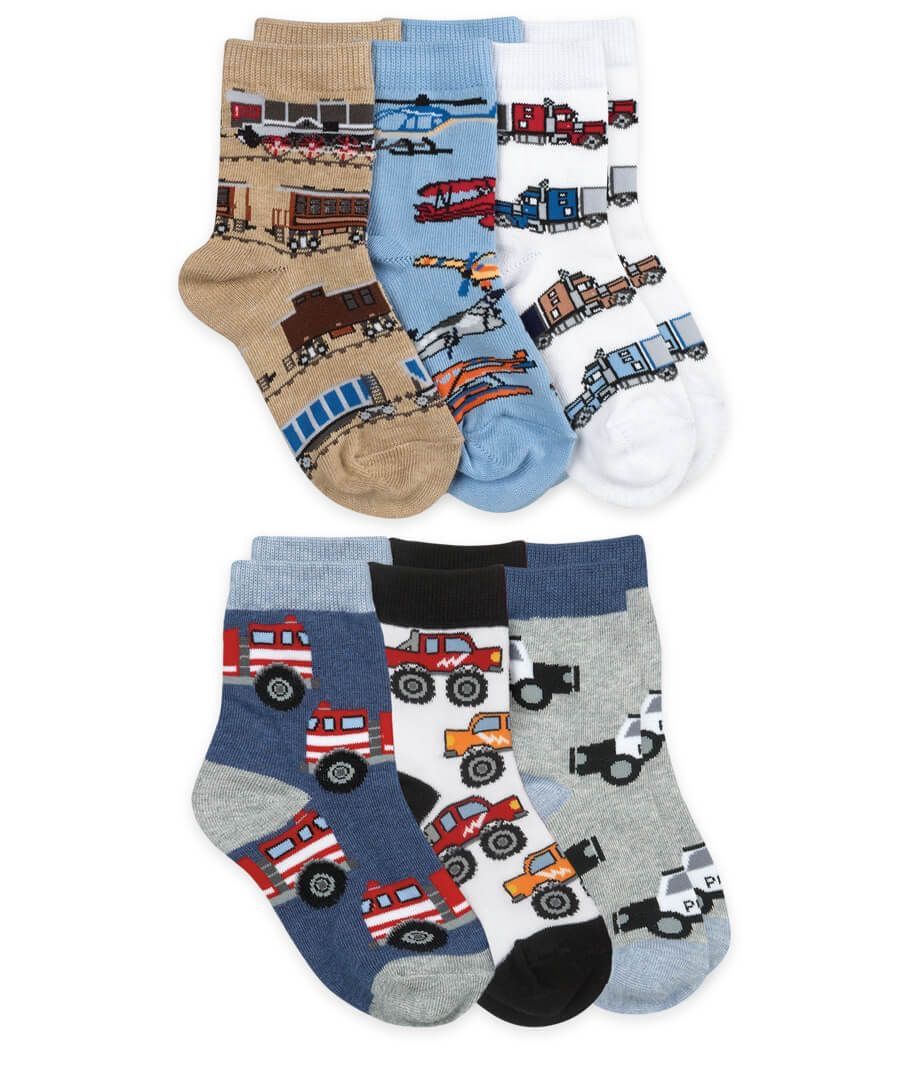 Crew Socks 6 Pair Pack | Transportation