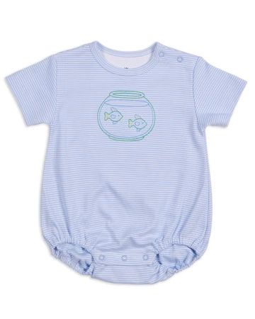 Stripe Knit Romper With Fish Bowl