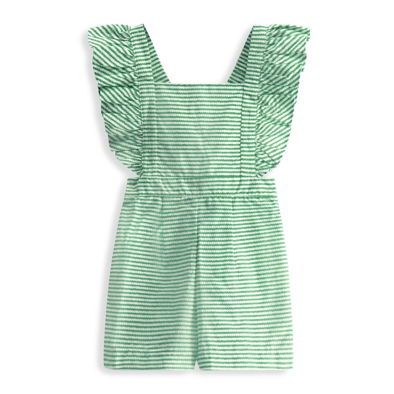 Blanche Romper | Green Bubble Stripe