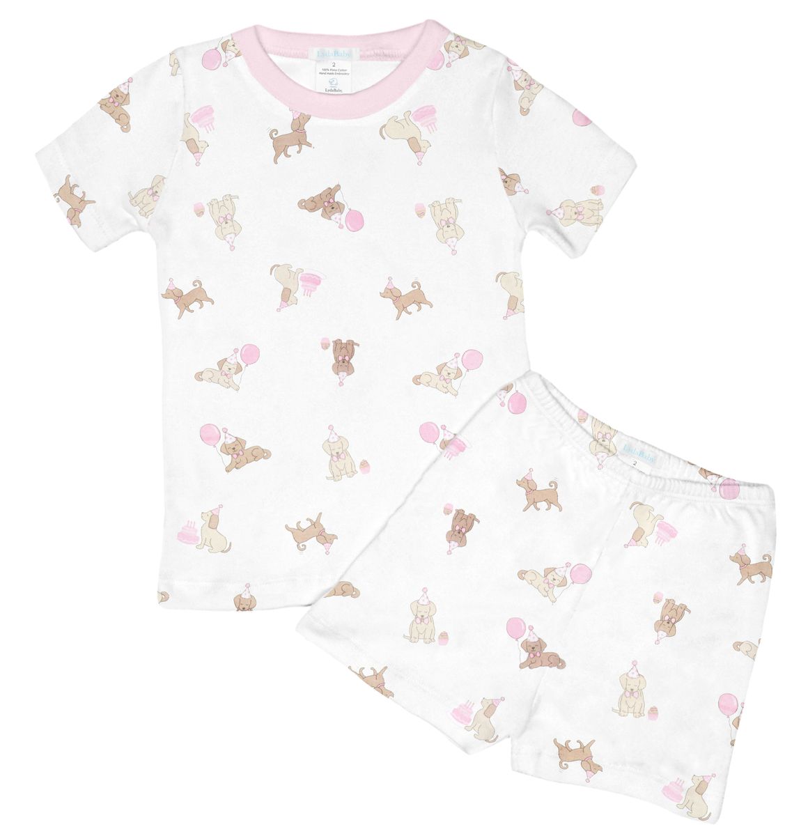 Birthday Puppy Short Set | Pink