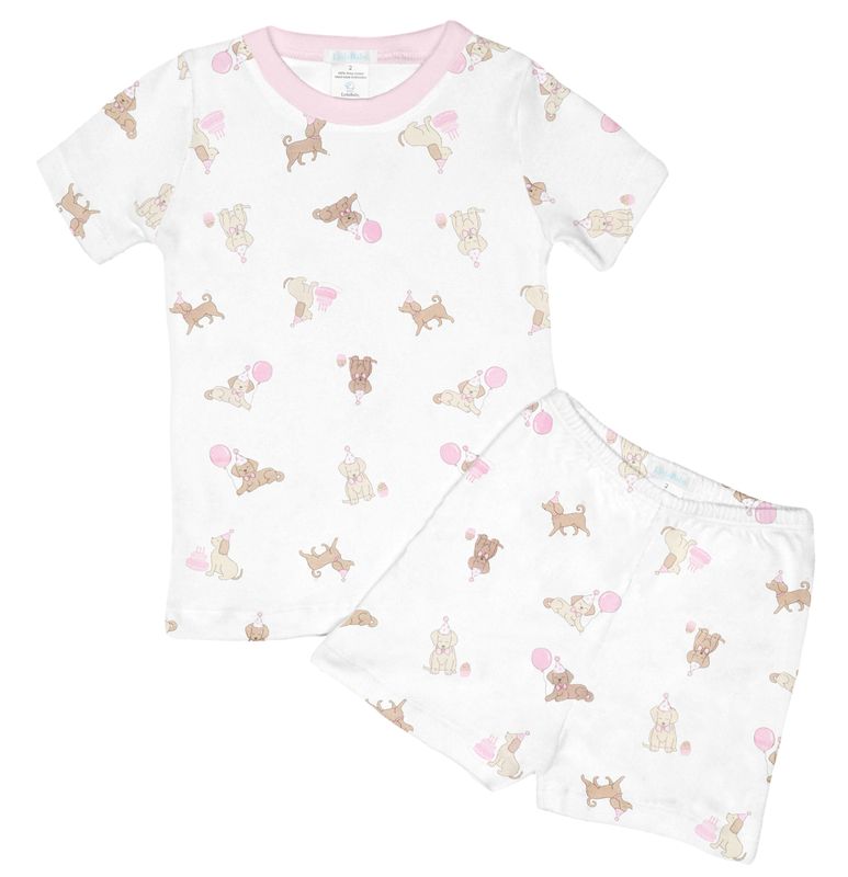 Birthday Puppy Short Set | Pink