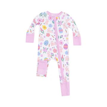 2 Way Zipper Romper | Pink Easter Bunnies
