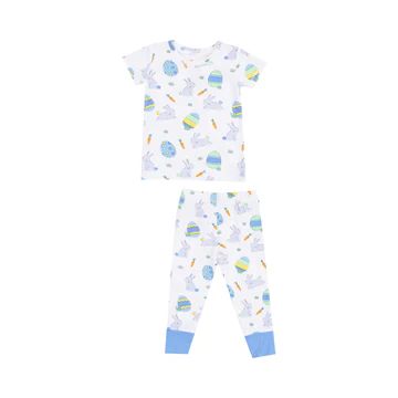 Short Sleeve Loungewear Set | Blue Easter Bunnies