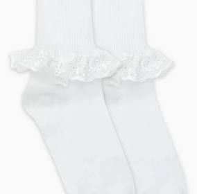 Chantilly Lace Turn Cuff Sock 1 Pair | White