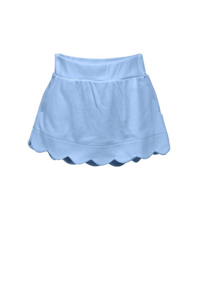 Light Blue Scallop Skort