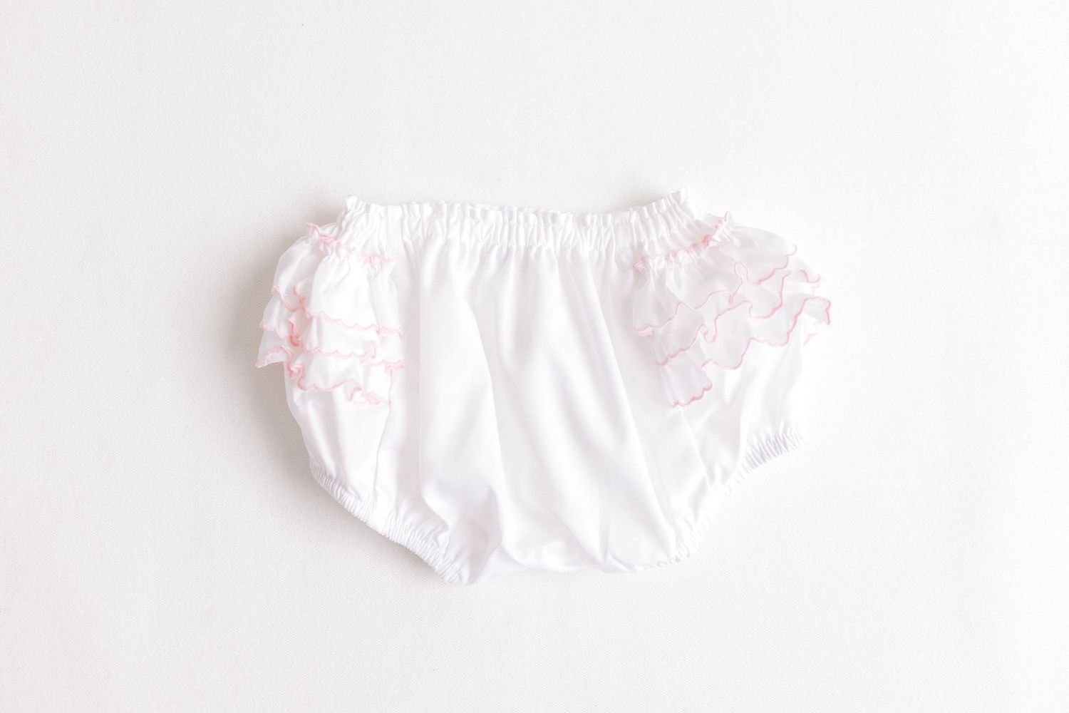 Diaper Cover | White Side Ruffles