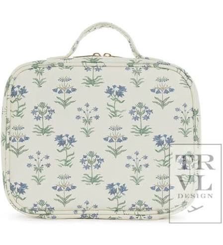 Luxe TRVL 2 Cosmetic Toiletry Case | Provence With Green Pinstripe Liner