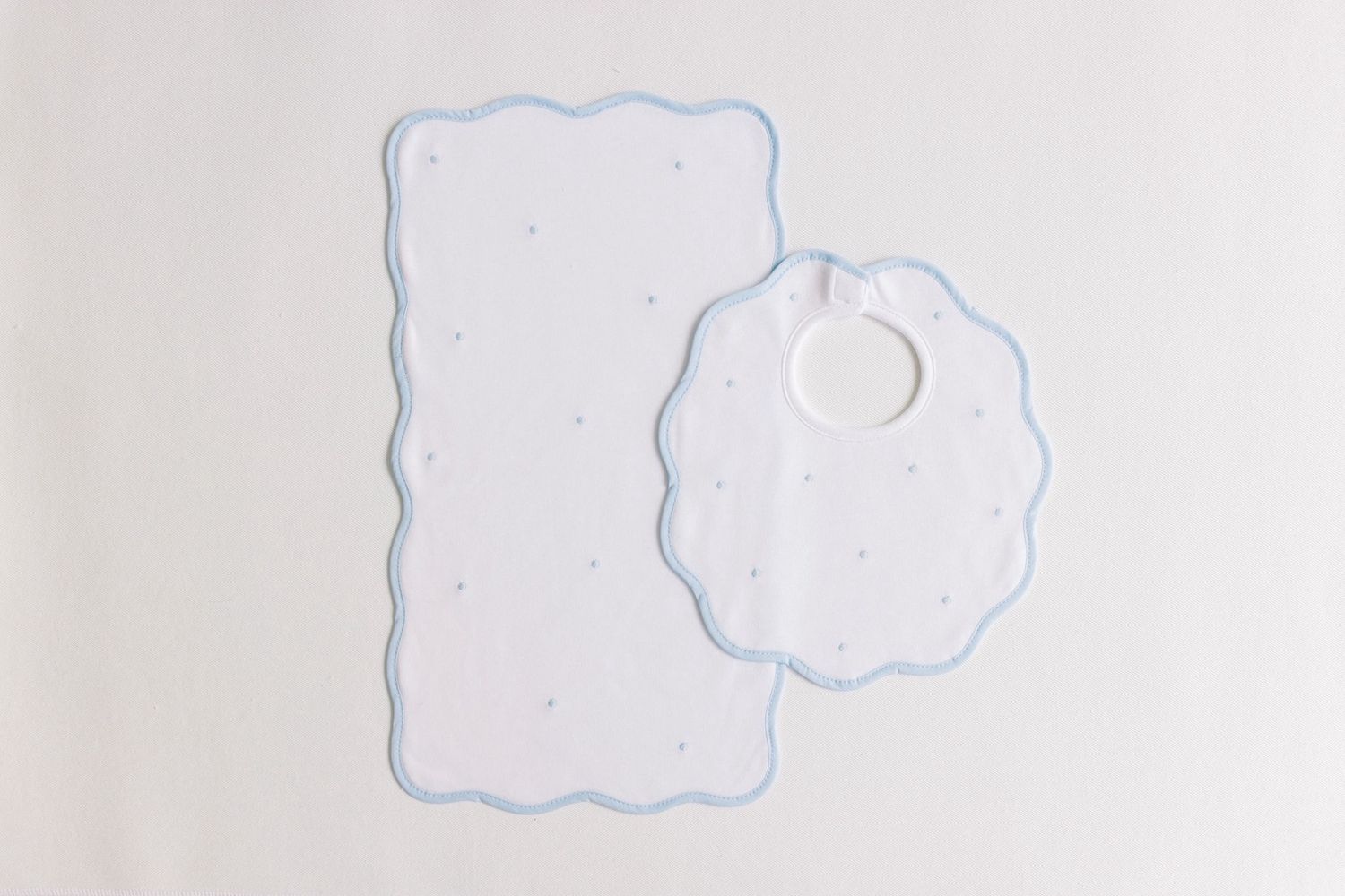 Bib &amp; Burp Set | Blue Dots