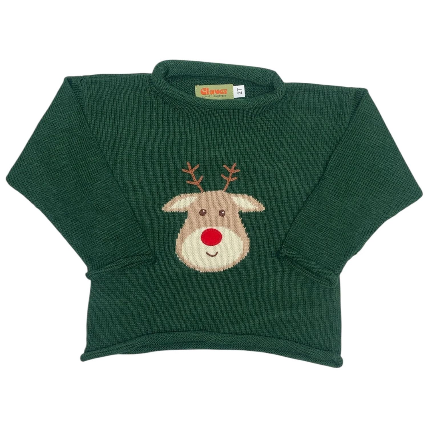 Roll Neck Rudolph Head Sweater | Hunter