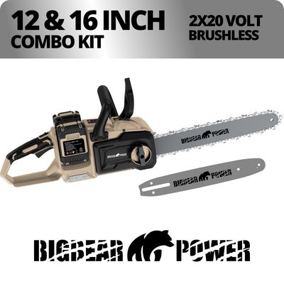 COMBO 12 16 IN DUAL BAR 4.0Ah Dual 20v Bigbear Power Chainsaw KIT