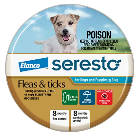Seresto 跳蚤與蜱蟲項圈（適用於 8 公斤以上犬隻，藍色）