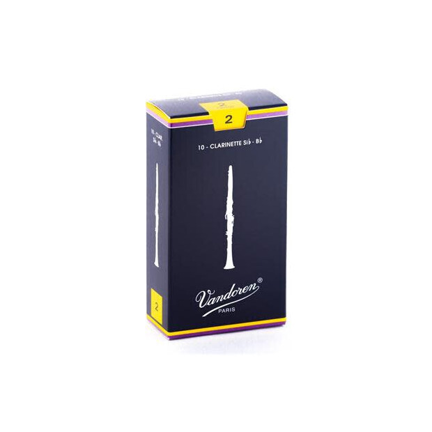 Vandoren Bb Clarinet Reed SiB-Bb Strength 2 Box of 10 CR102