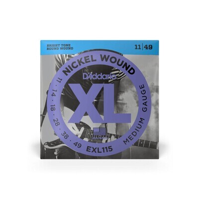 D'Addario EXL115 Nickel Wound Blues/Jazz Rock Electric Strings 11-49