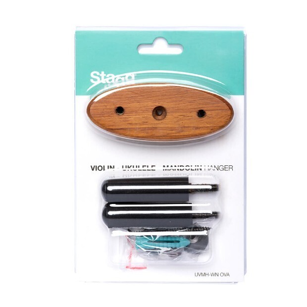 Stagg Ukulele/Mandolin/Violin Wall-Mounted Holder w/Oval Wooden Base