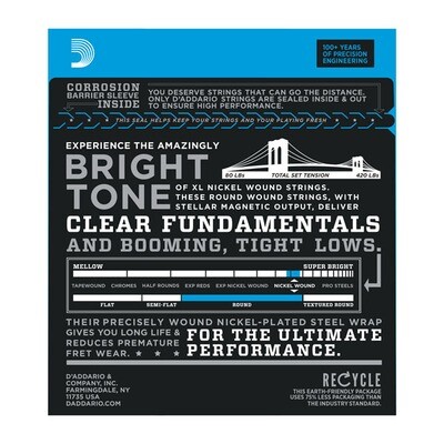 D'Addario EXL180 Nickel Wound Bass, Extra Super Light, 35-95, Long Scale