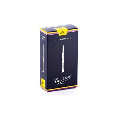 Vandoren CR1025 Bb Clarinet Traditional Reeds Strength 2.5; Box of 10
