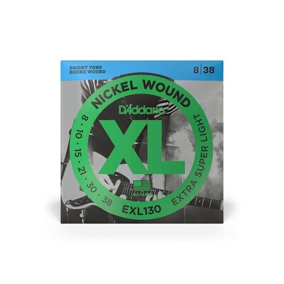 D'Addario EXL130 Nickel Wound Extra Super Light Electric Guitar Strings 8-38