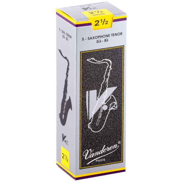 Vandoren V.12 Saxophone Reed SR6225 Tenor Sib-Bb 2.5 Pkg of 5