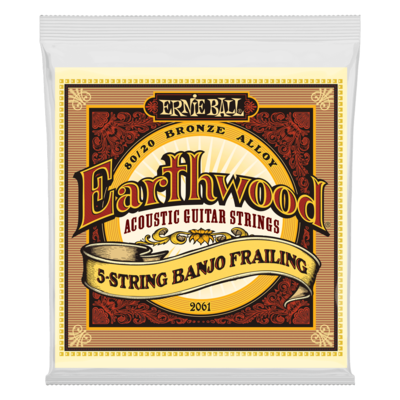 Ernie Ball 2061 Earthwood 5-String Banjo Frailing Loop End 80/20 Bronze Strings