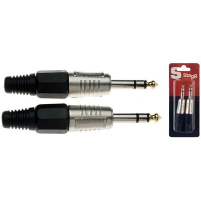 Stagg 1/4" Professional Stereo Phone Plug 2 Pack