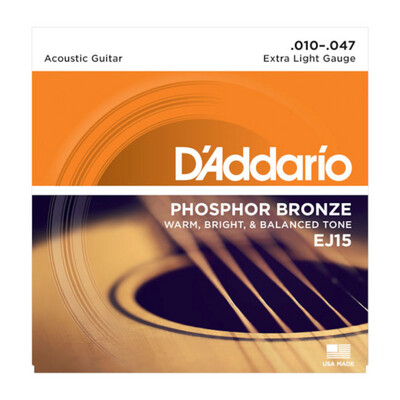 D'Addario EJ15 Phosphor Bronze Extra Light Acoustic - 10-47