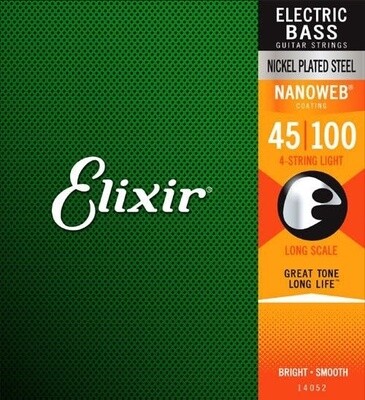 Elixir 14052 Electric Bass Nickel Plated Steel w/Nanoweb Coating Long Scale 45-100