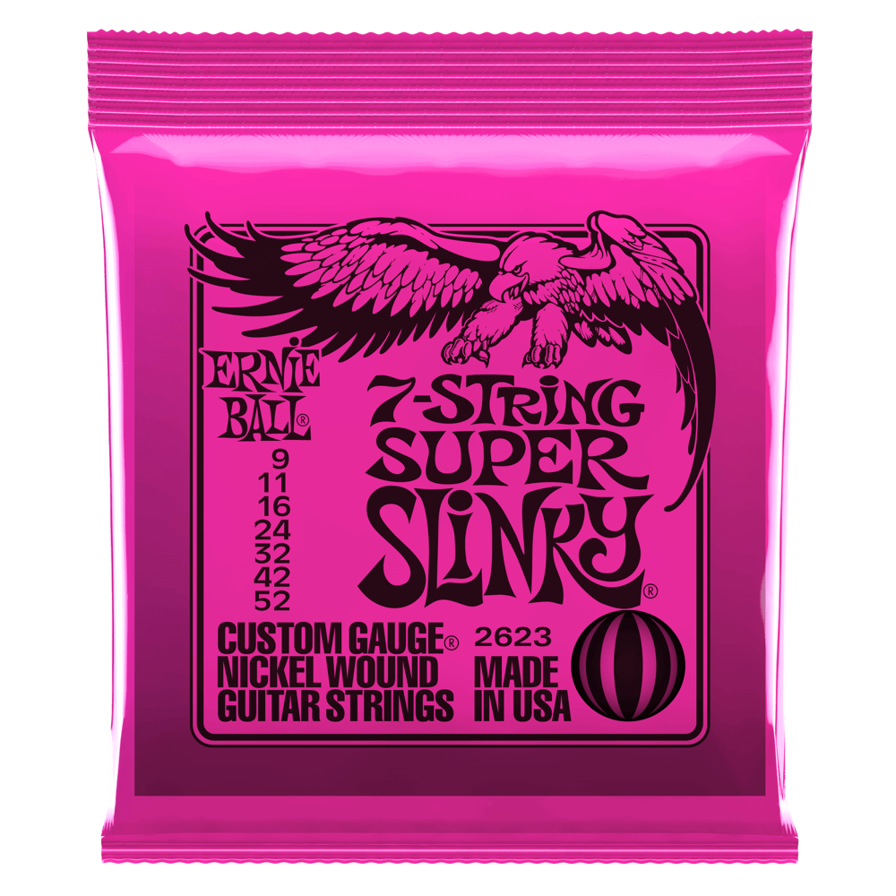 Ernie Ball 2623 Super Slinky 7-String Nickel Wound 9-52 Gauge