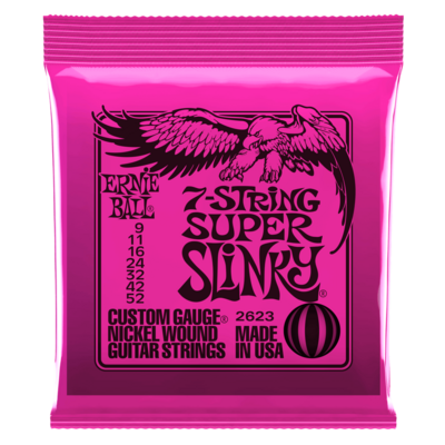 Ernie Ball 2623 Super Slinky 7-String Nickel Wound 9-52 Gauge