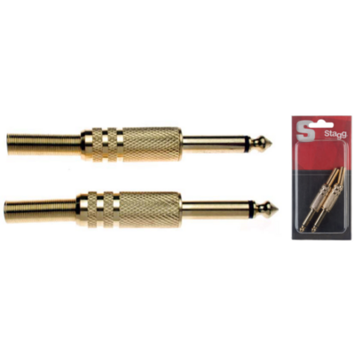 Stagg 1/4" Professional Phone Plug - Gold- 2 Pack