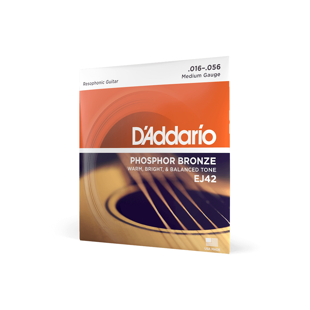 D'Addario EJ42 Phosphor Bronze Resophonic Guitar Strings 16-56