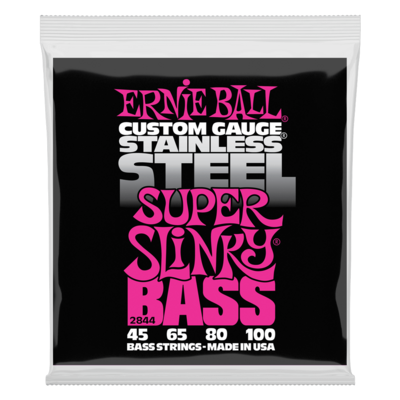 Ernie Ball 2844 Super Slinky Stainless Steel Bass Strings - 45-100