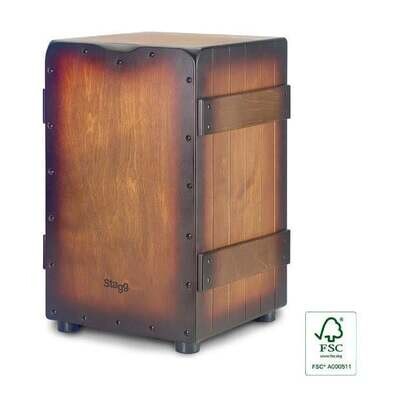 Stagg Standard-Sized Crate Cajón Sunburst Brown