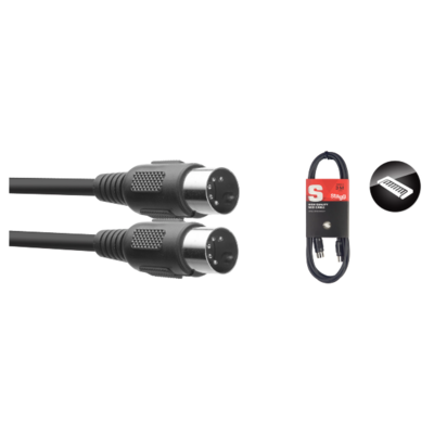 Stagg 18192 MIDI Cable, 3', Plastic Connectors