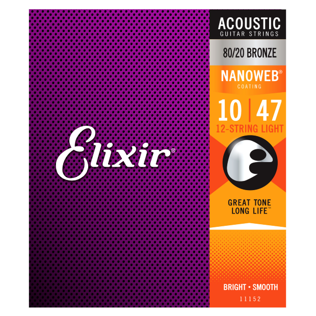 Elixir 11152 80/20 Bronze (12 String) NANOWEB. Light