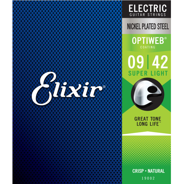 Elixir 19002 Electric Nickel Plated Steel w/Optiweb Coating 9-42
