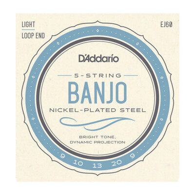 D'Addario EJ60 Nickel-Plated Steel Banjo Strings - 09-20 Light 5-String