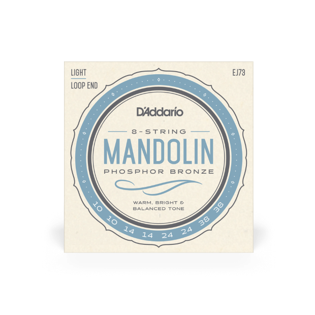 D'Addario EJ73 Mandolin Strings, Phosphor Bronze, Light, 10-38