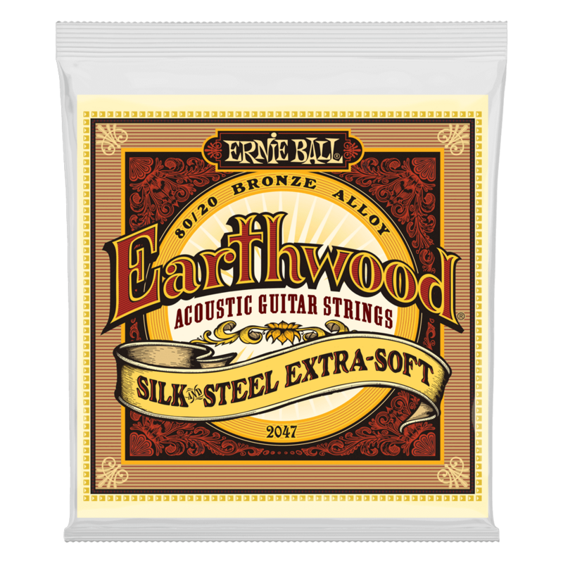 Ernie Ball 2047 Earthwood Silk & Steel Extra Soft 80/20 Bronze  - 10-50
