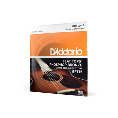 D'Addario EFT15 Flat Tops Phosphor Bronze Acoustic - 10-47