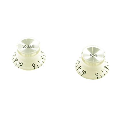 WD Bell Knob Set Of 2 White w/Silver Top