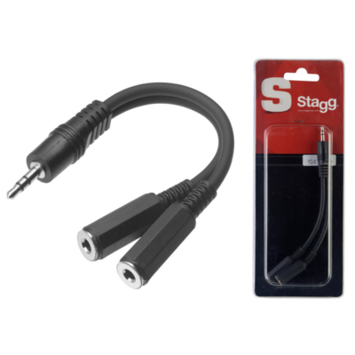 Stagg Male Stereo Mini Phone Plug/2 x Female Mono Mini-Jack Adaptor Cable
