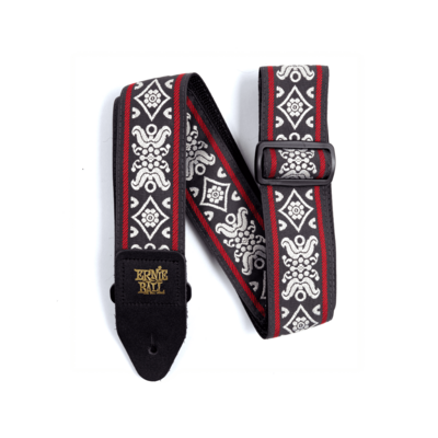 Ernie Ball 4669 Classic Jacquard Guitar Strap/Bass Strap - Blackjack Red