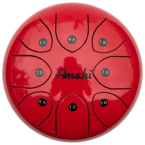 Amahi  8″ Steel Tongue Drum-Red