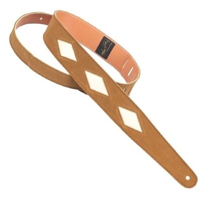 Henry Heller Diamond Cut-Out Leather Strap Brown/Bone