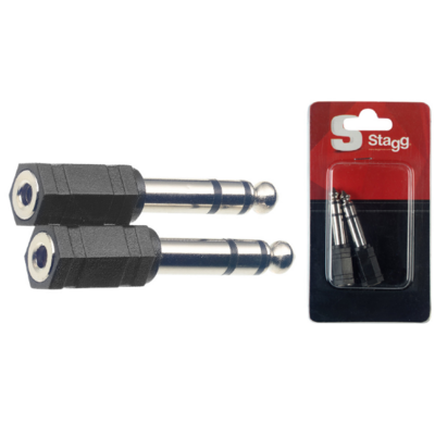 Stagg Female Stereo Mini Jack/Male Stereo Phone-Plug Adaptor 2 pack
