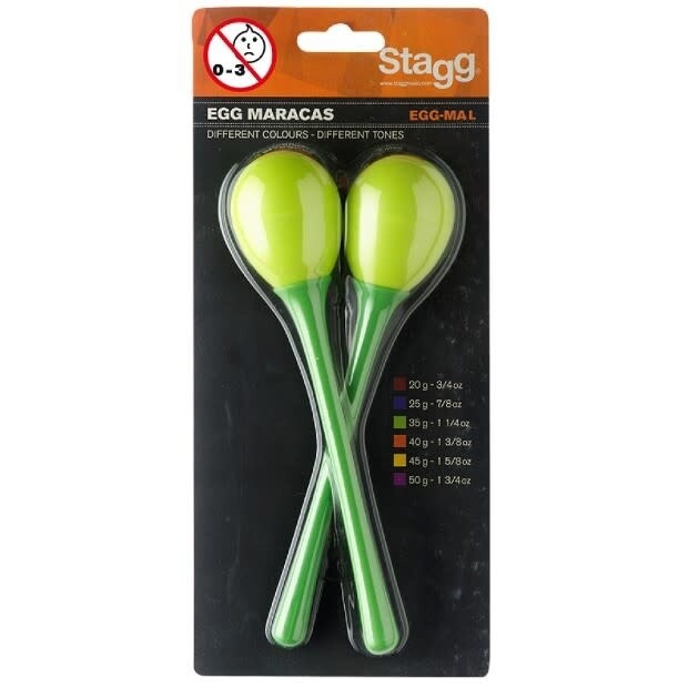 Stagg 2 pc Egg Maracas Green