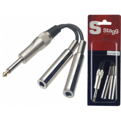Stagg 1 x Male Mono Phone Plug/2x Female Mono Phone Plug adaptor