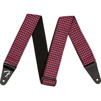 Fender Houndstooth Jacquard Strap, Pink, 2"